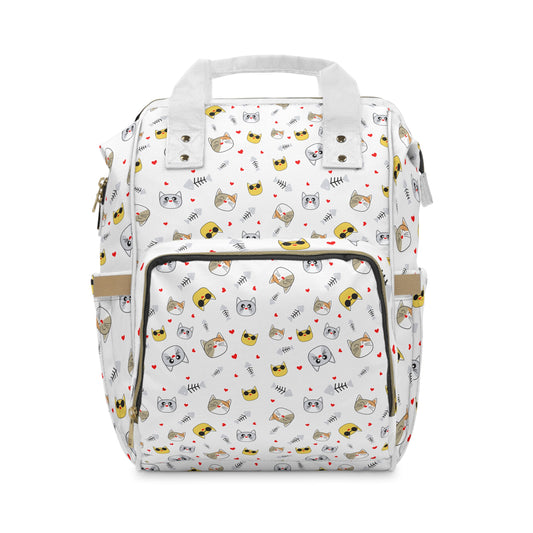 Cute Cat Print Diaper Backpack — Multifunctional Baby Travel Bag