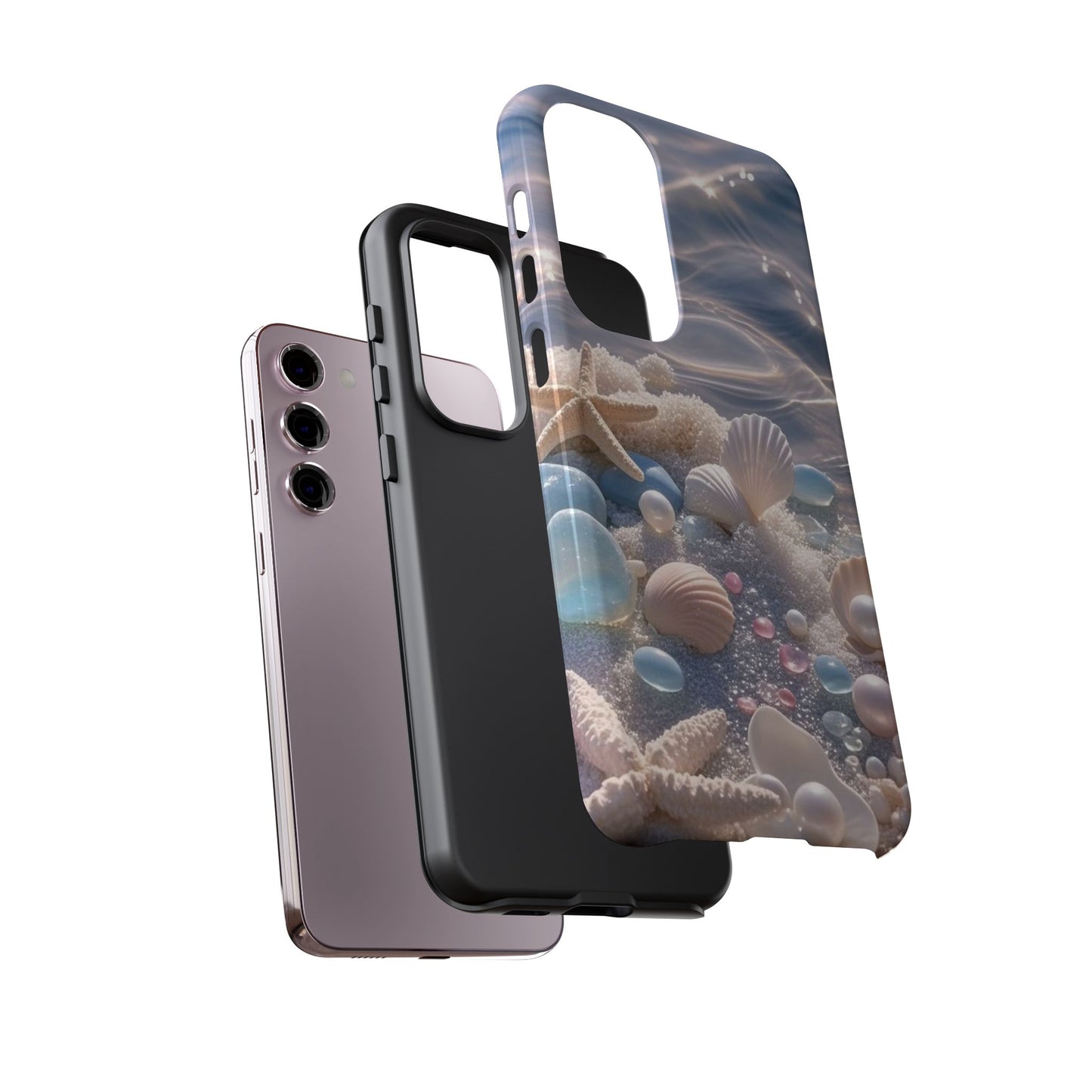 Tough Cases — Pastel Seashell Phone Case (Beach Shells, Pearls & Starfish)