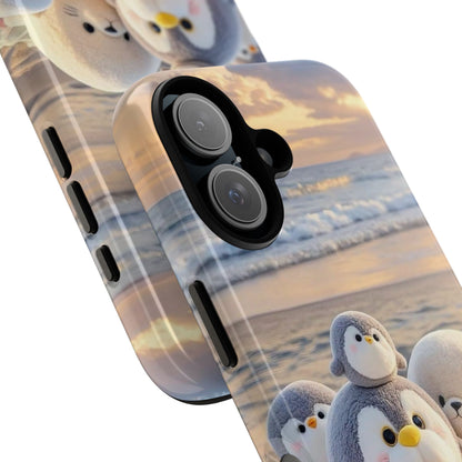 Cute Plush Penguins Beach Phone Case