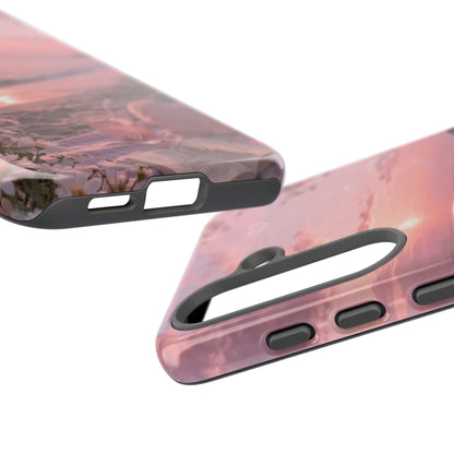 Pink Sunset Beach Phone Case "Romantic Seaside"
