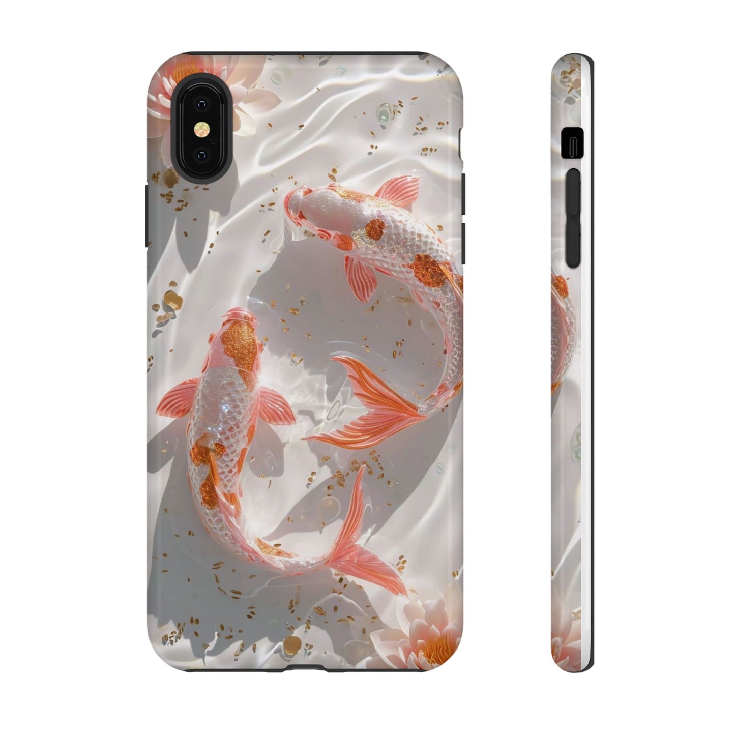 Koi Fish Phone Case "Serene Gold Fleck Watercolor"