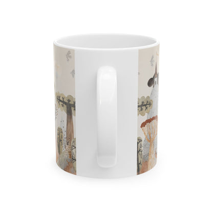 Woodland Friends Ceramic Mug — Whimsical Forest Animal Coffee Cup