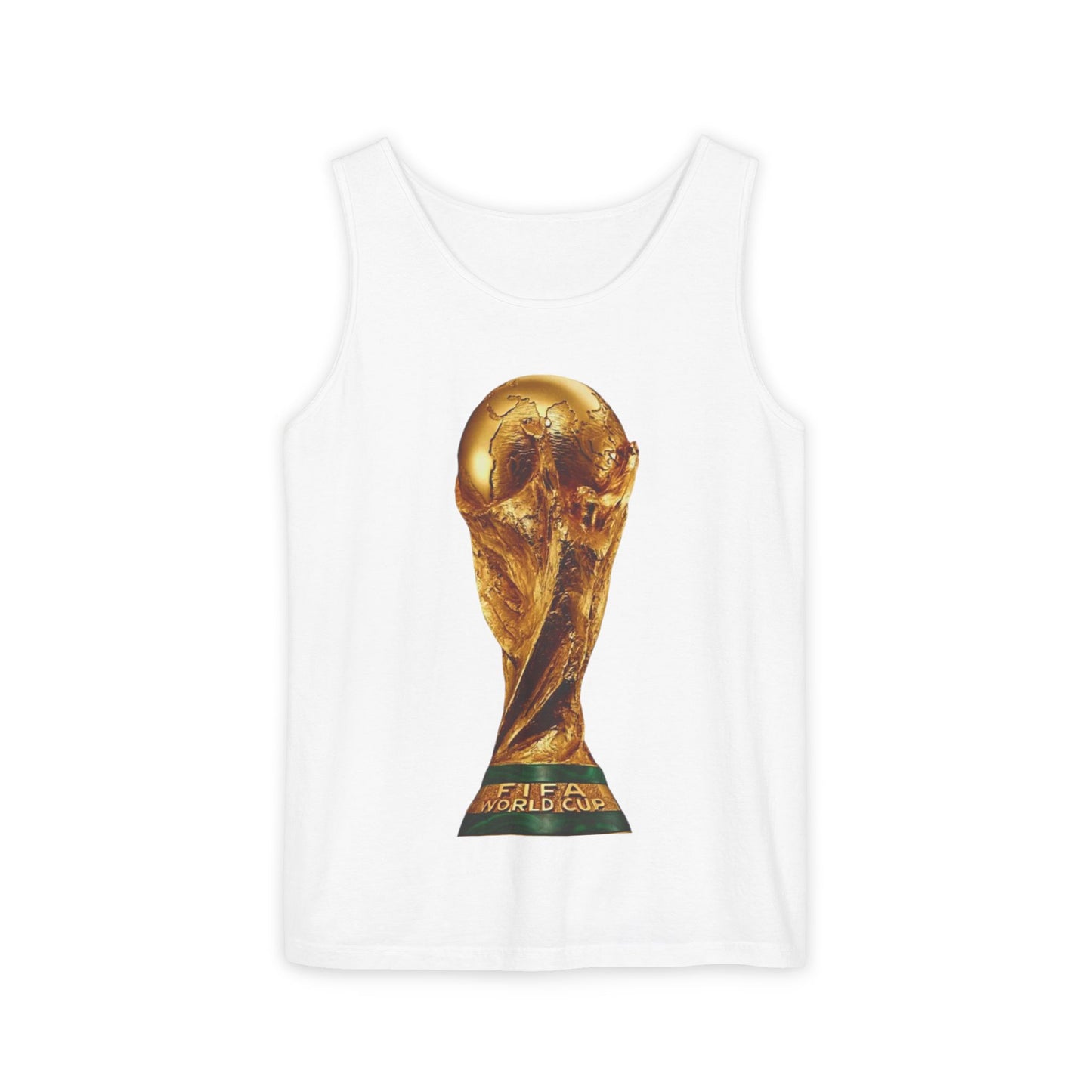 World Cup Trophy Tank Top — Gold FIFA Cup Soccer Fan Shirt