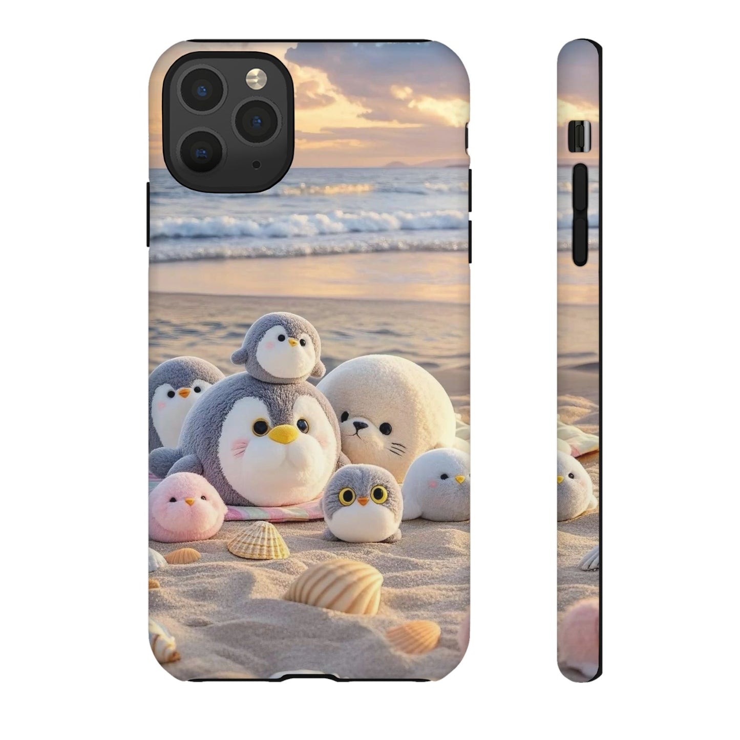 Cute Plush Penguins Beach Phone Case