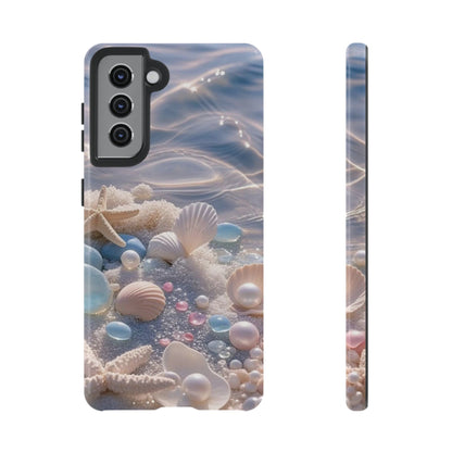 Tough Cases — Pastel Seashell Phone Case (Beach Shells, Pearls & Starfish)