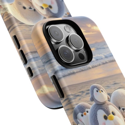 Cute Plush Penguins Beach Phone Case