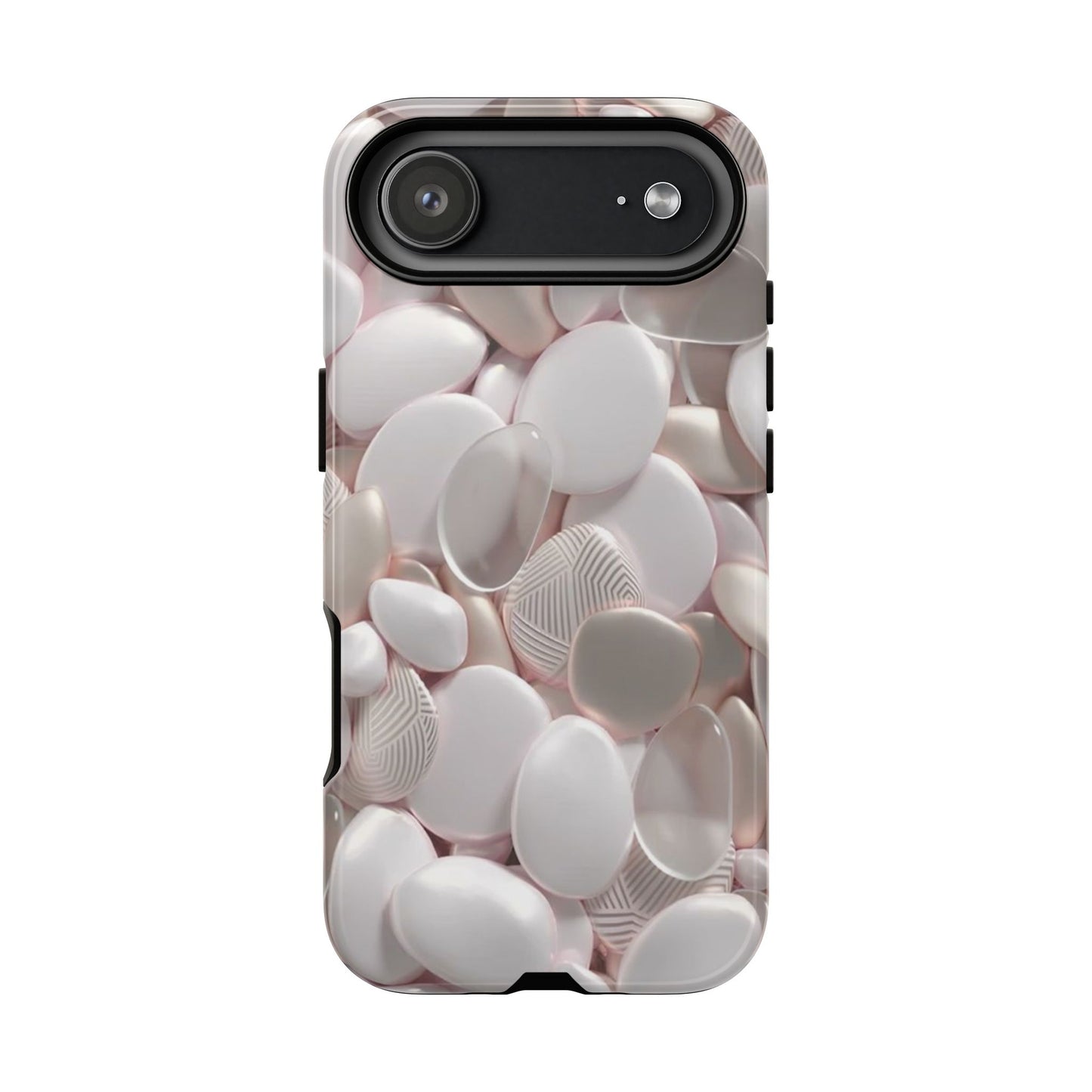 Phone Case – Soft Pink Pebble Pattern Protective Tough Case