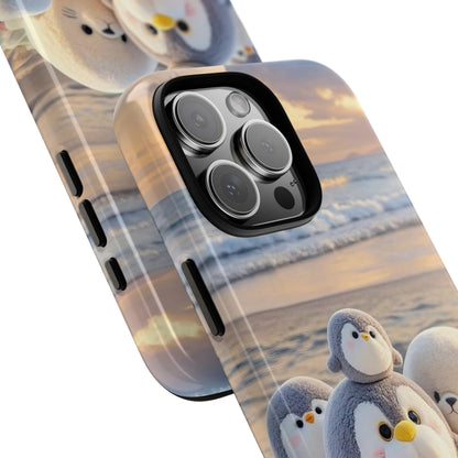 Cute Plush Penguins Beach Phone Case