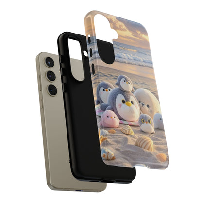 Cute Plush Penguins Beach Phone Case