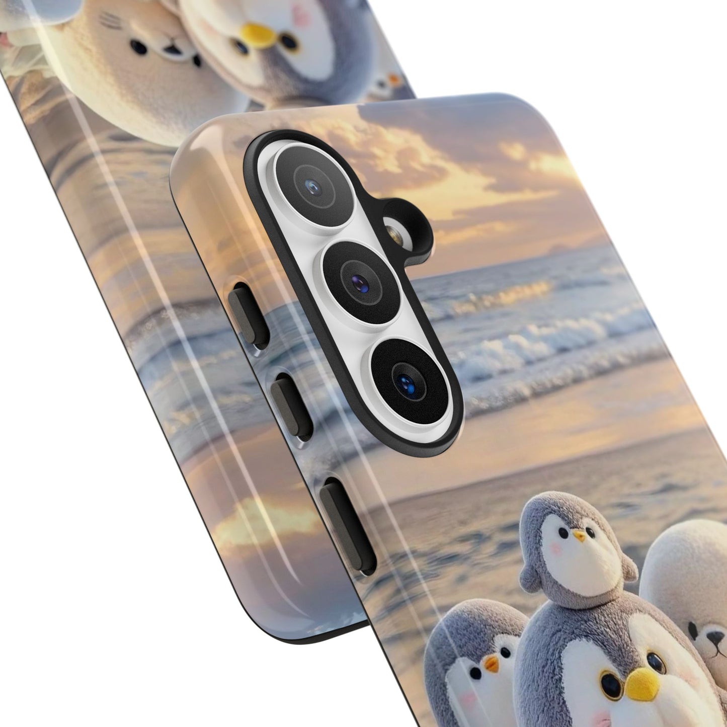 Cute Plush Penguins Beach Phone Case