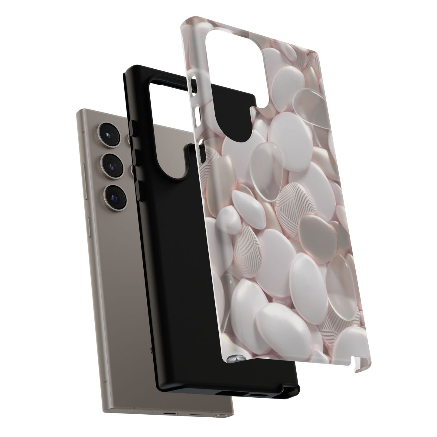 Phone Case – Soft Pink Pebble Pattern Protective Tough Case