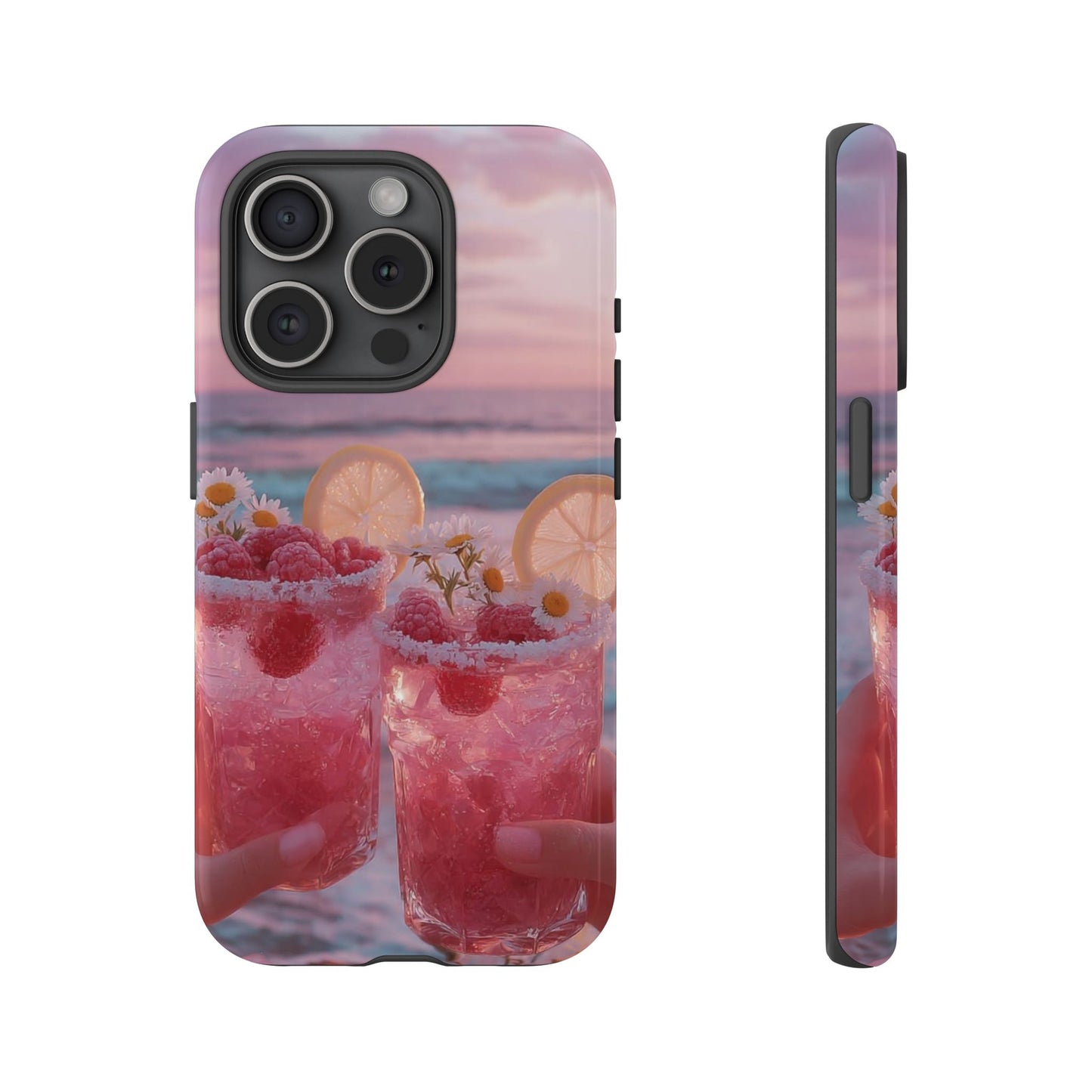 Pink Sunset Cocktail Phone Case — Beach Drink Protective Cover
