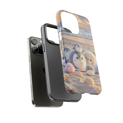 Cute Plush Penguins Beach Phone Case