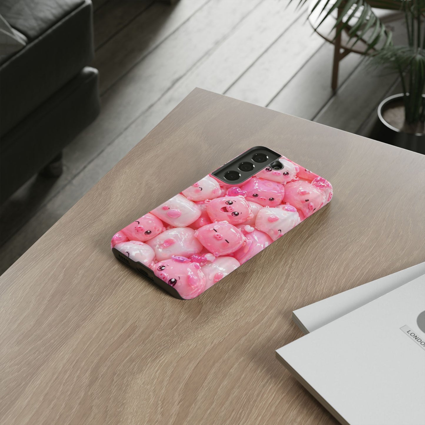 Cute Soft-Pink Character Protective Phone Case