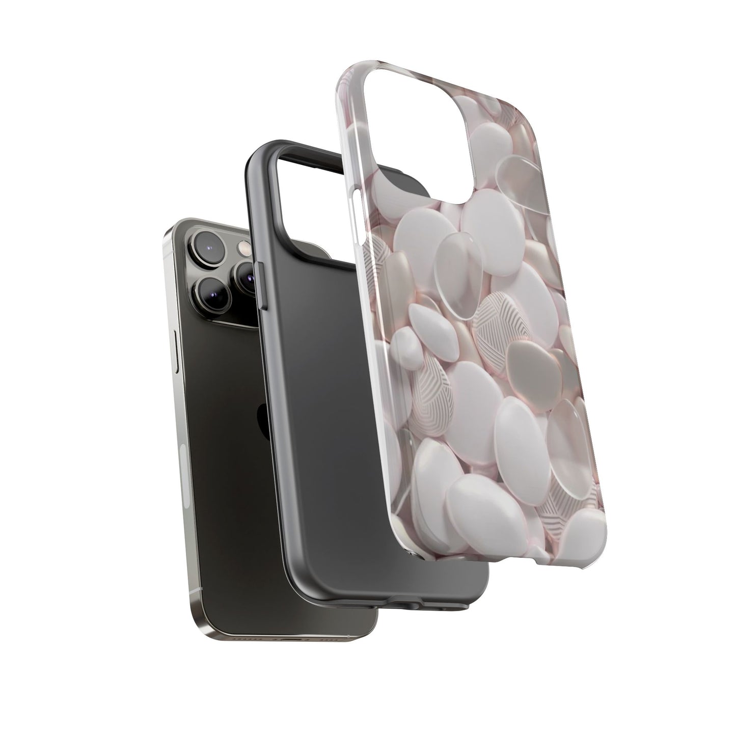 Phone Case – Soft Pink Pebble Pattern Protective Tough Case