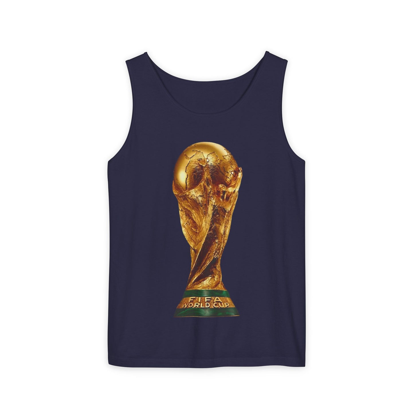 World Cup Trophy Tank Top — Gold FIFA Cup Soccer Fan Shirt