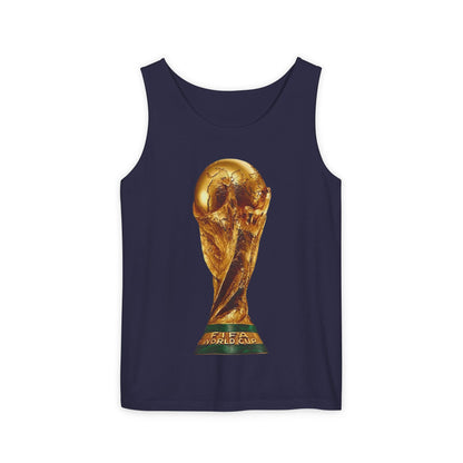 World Cup Trophy Tank Top — Gold FIFA Cup Soccer Fan Shirt