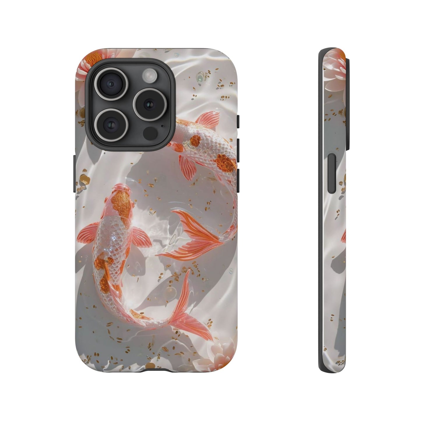 Koi Fish Phone Case "Serene Gold Fleck Watercolor"