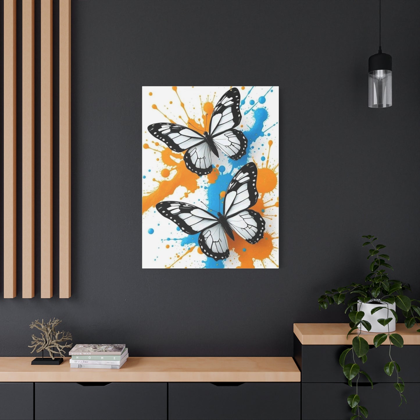 Butterfly Splash Canvas Wall Art — Matte Stretched Canvas