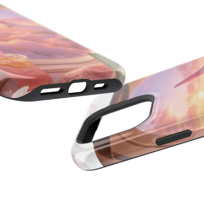 iPhone Magnetic Case "Airplane Window Sunset Travel"