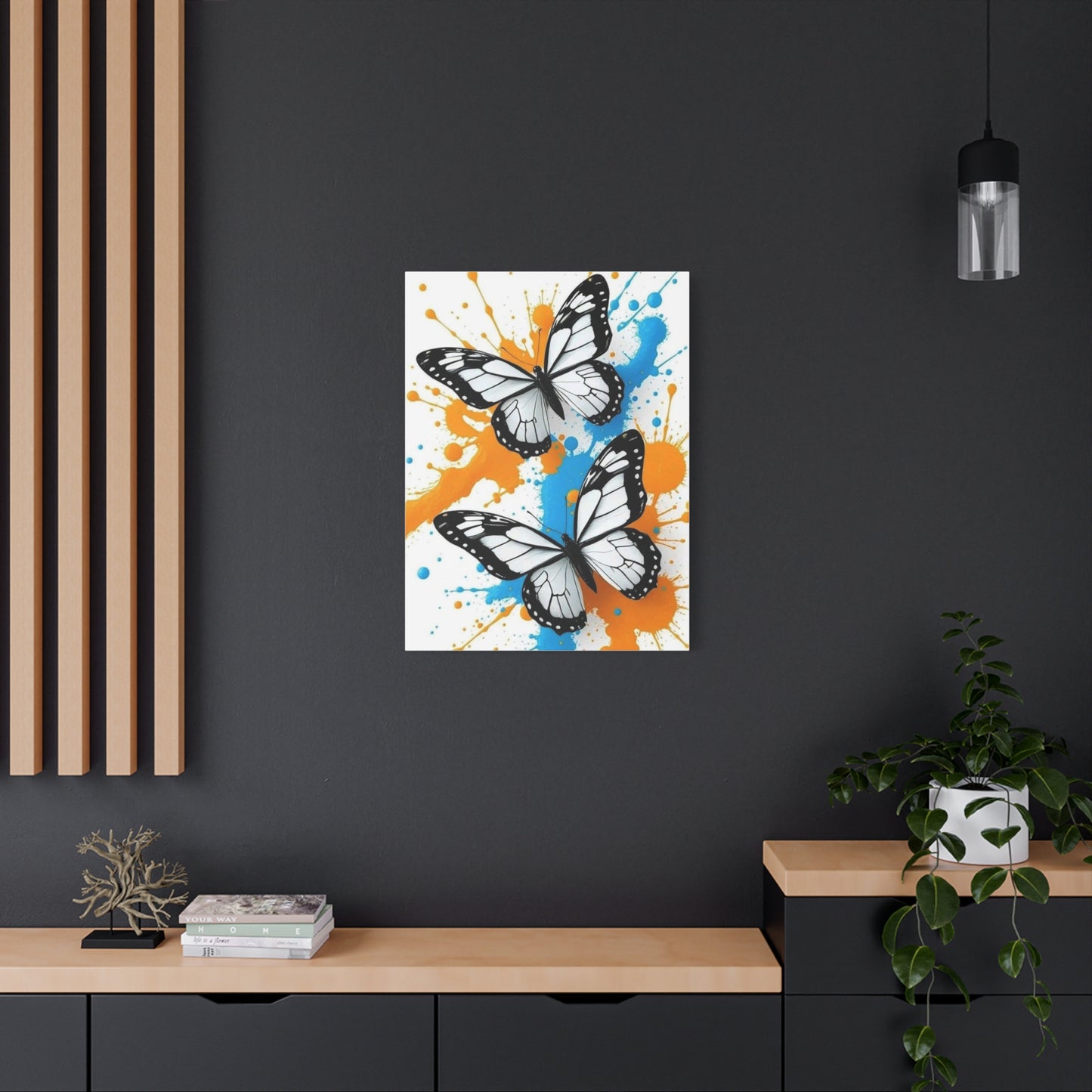 Butterfly Splash Canvas Wall Art — Matte Stretched Canvas