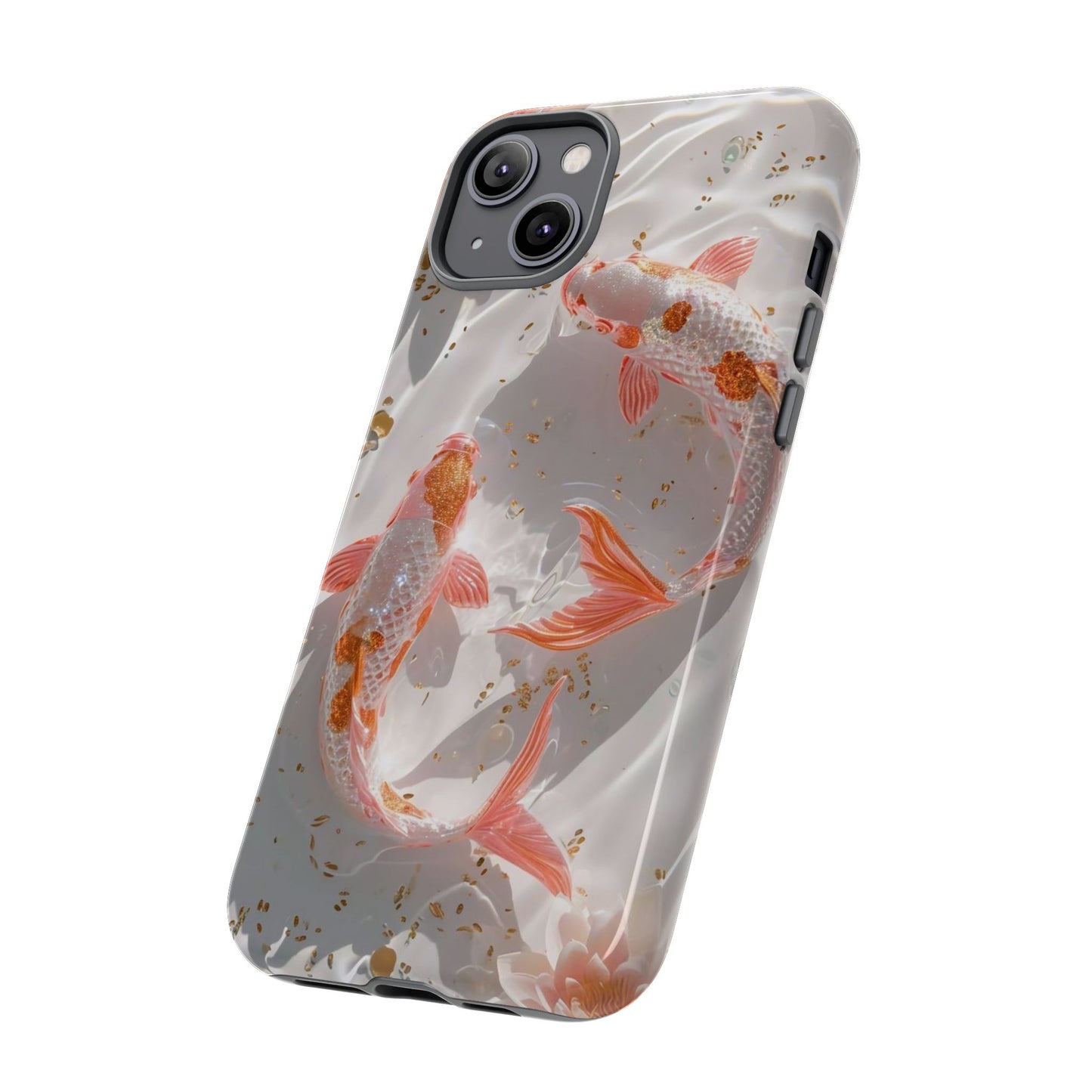 Koi Fish Phone Case "Serene Gold Fleck Watercolor"