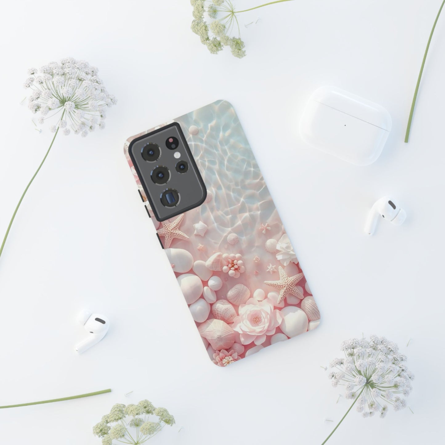 Tough Case - Pink Seashell Beach Phone Case