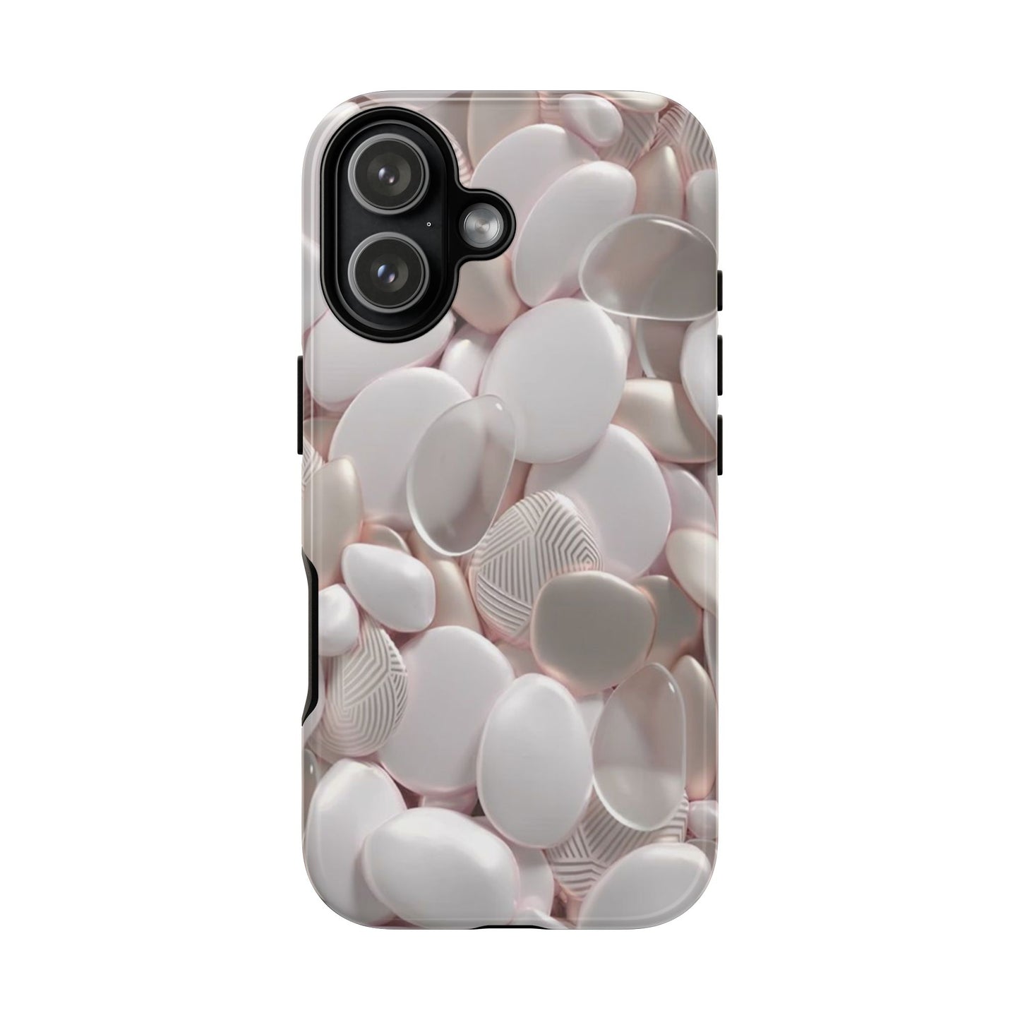 Phone Case – Soft Pink Pebble Pattern Protective Tough Case