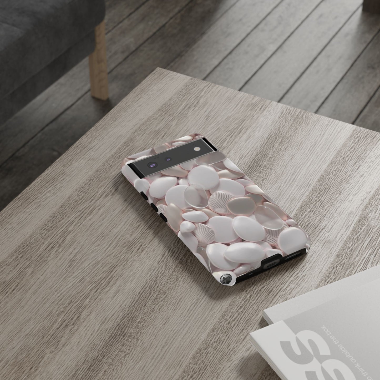 Phone Case – Soft Pink Pebble Pattern Protective Tough Case