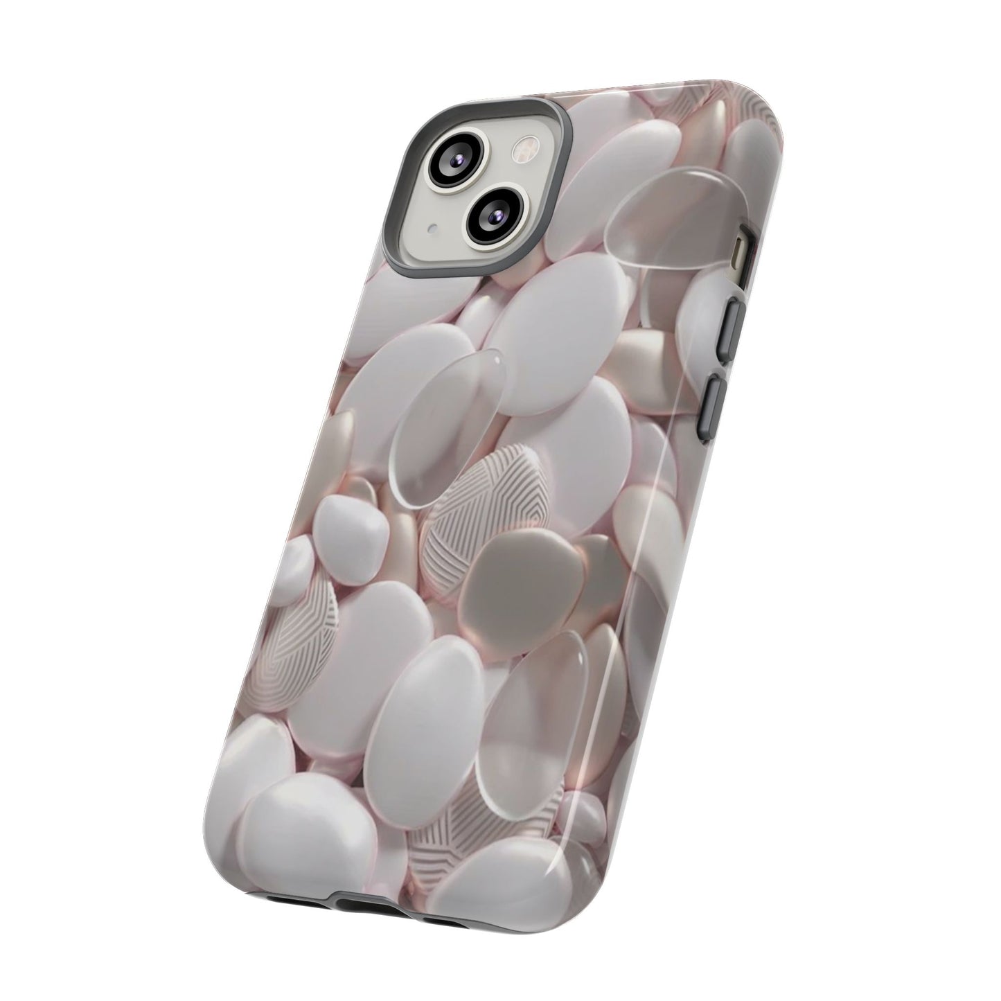 Phone Case – Soft Pink Pebble Pattern Protective Tough Case