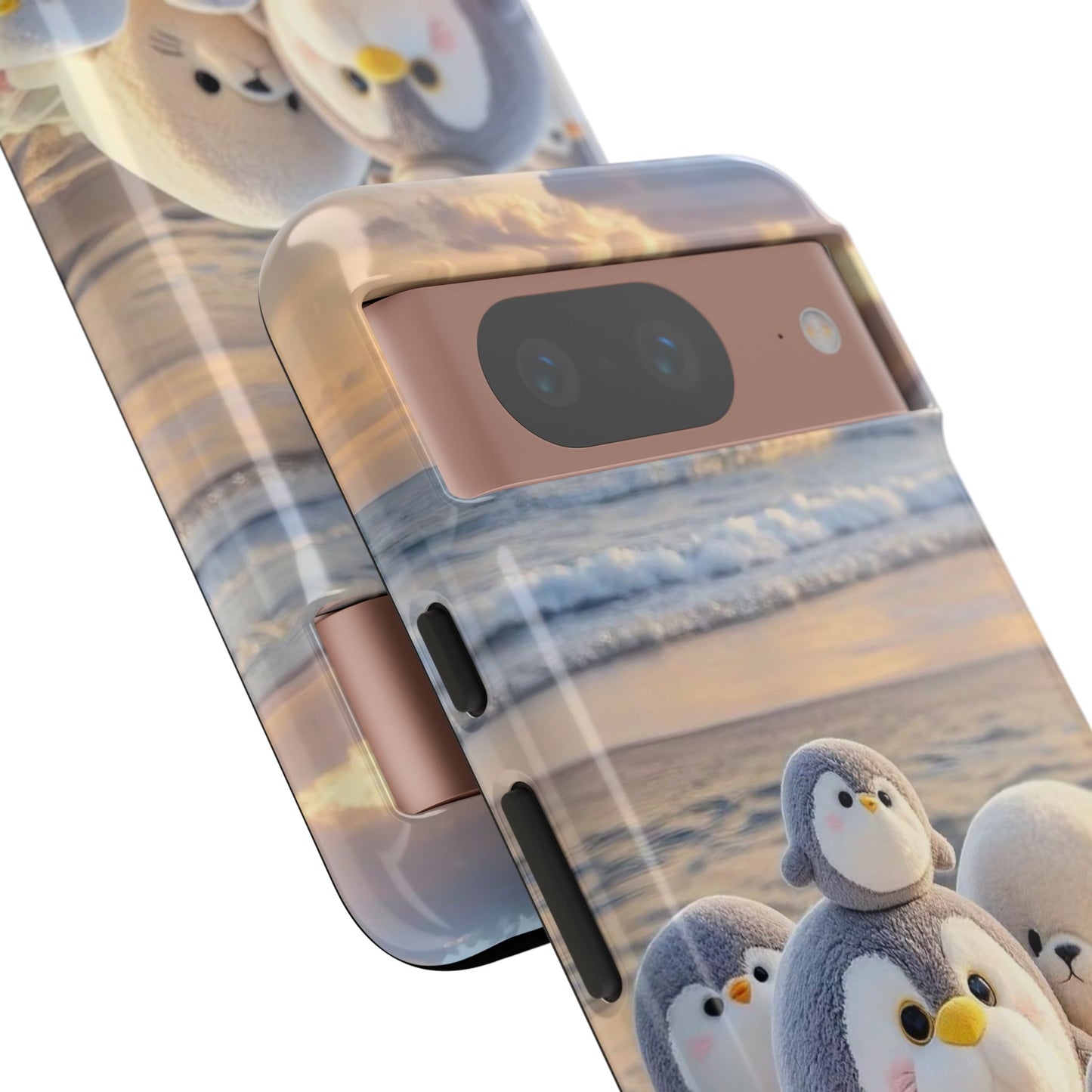 Cute Plush Penguins Beach Phone Case