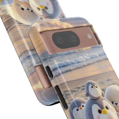 Cute Plush Penguins Beach Phone Case