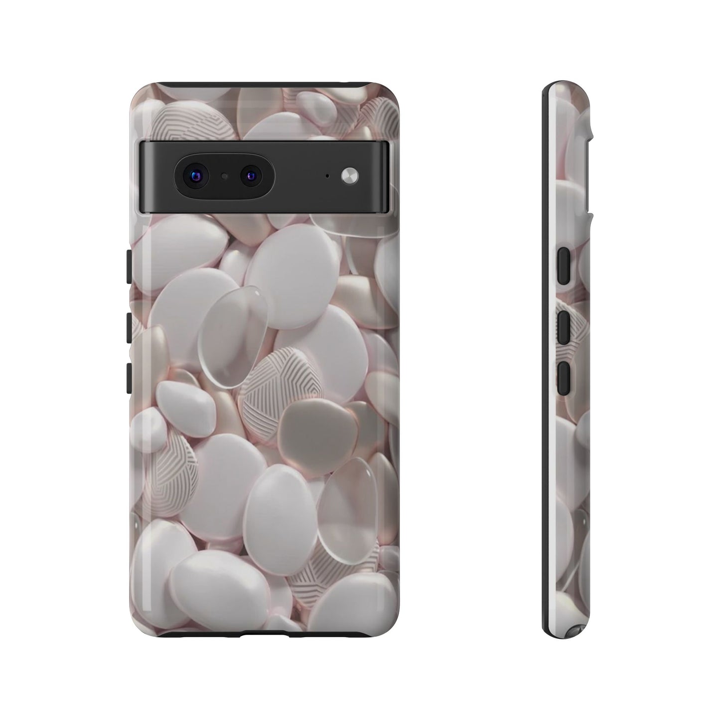 Phone Case – Soft Pink Pebble Pattern Protective Tough Case