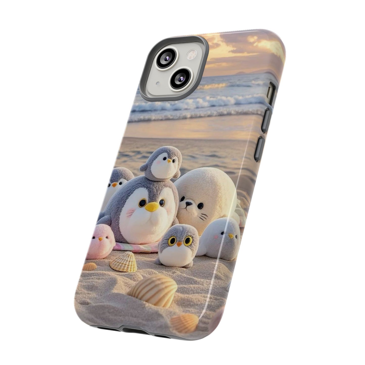 Cute Plush Penguins Beach Phone Case
