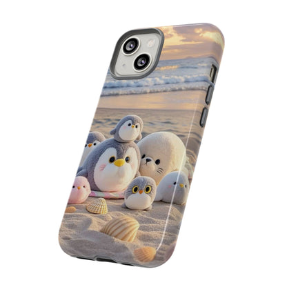 Cute Plush Penguins Beach Phone Case
