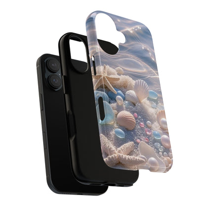 Tough Cases — Pastel Seashell Phone Case (Beach Shells, Pearls & Starfish)