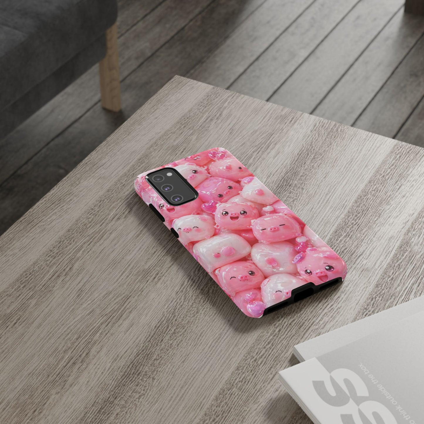 Cute Soft-Pink Character Protective Phone Case
