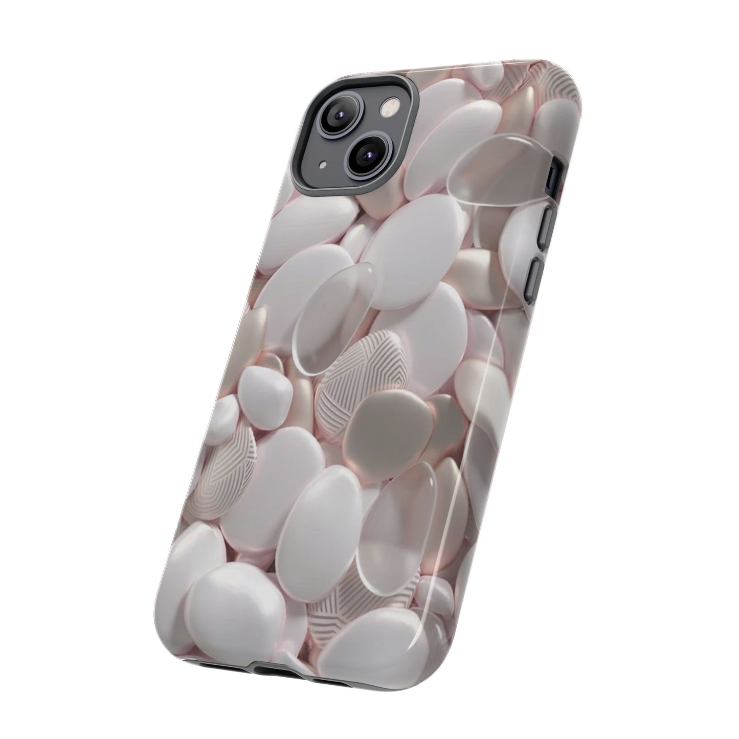 Phone Case – Soft Pink Pebble Pattern Protective Tough Case