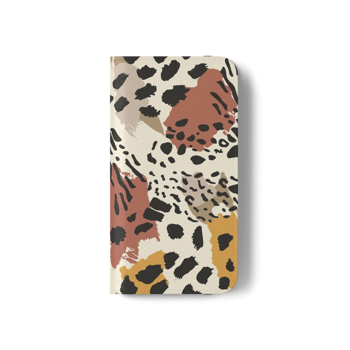 Leopard Patchwork Flip Wallet Case with Card Slots