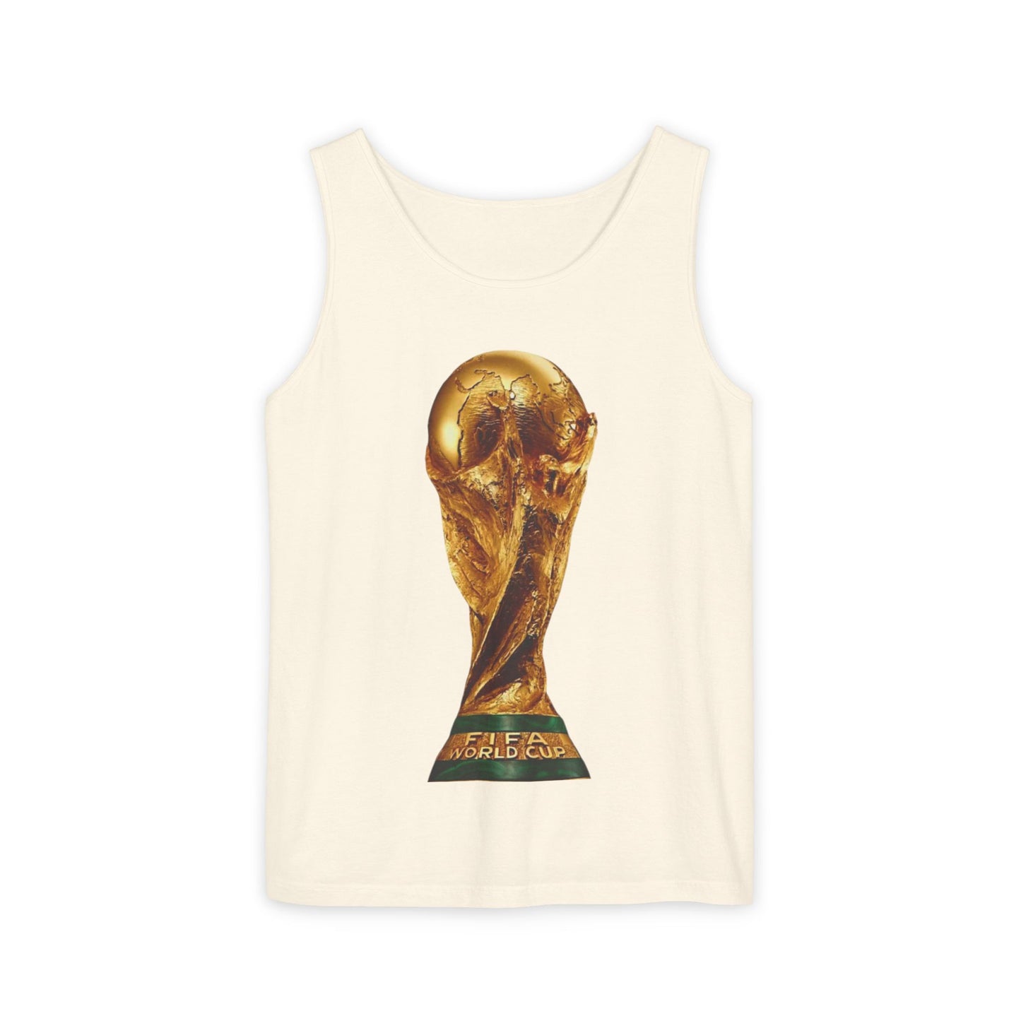 World Cup Trophy Tank Top — Gold FIFA Cup Soccer Fan Shirt