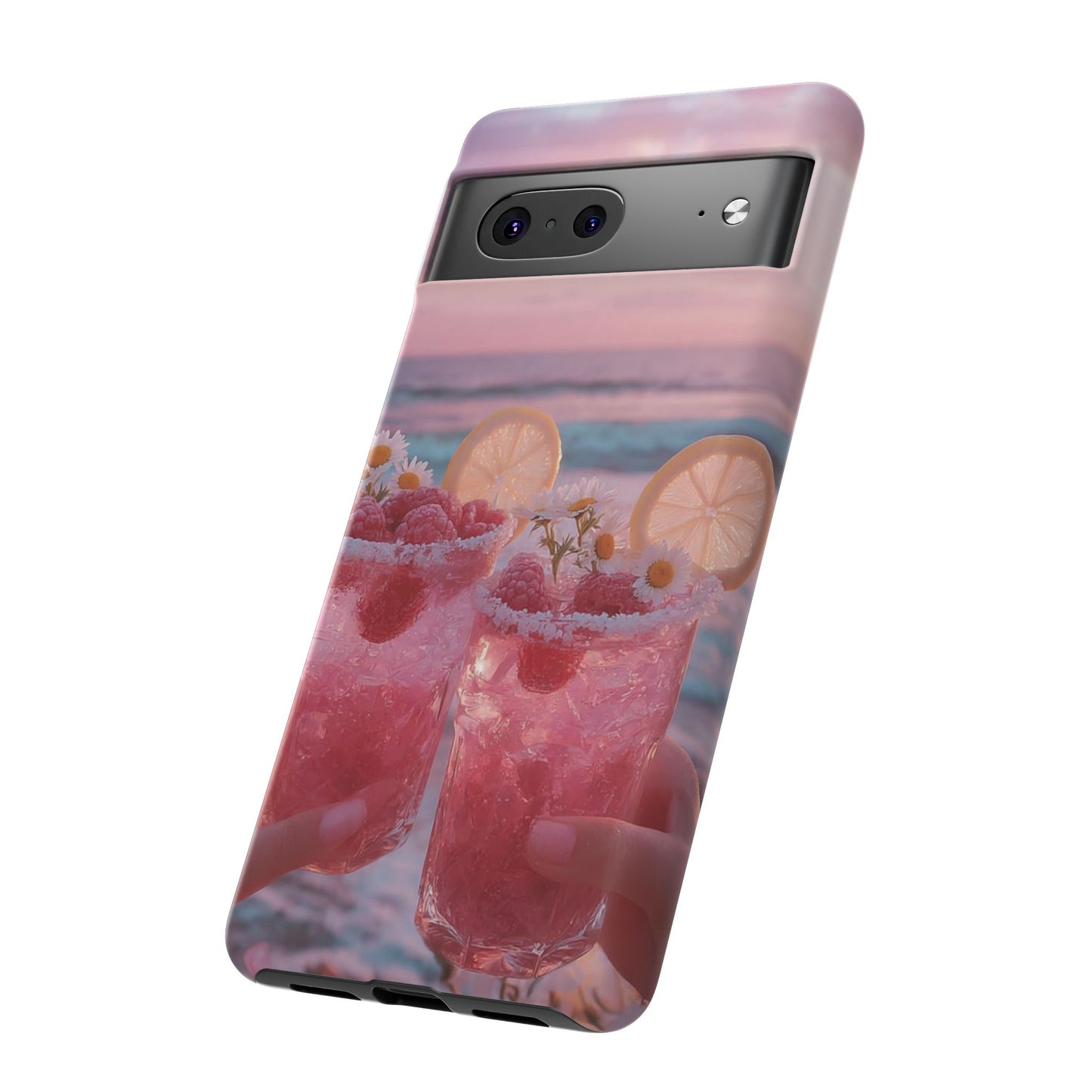 Pink Sunset Cocktail Phone Case — Beach Drink Protective Cover