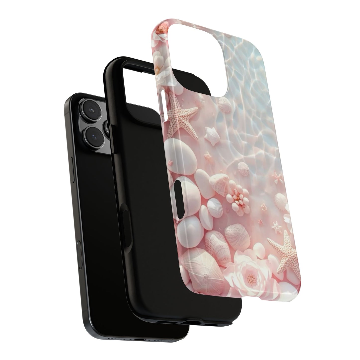 Phone Case — Pink Seashell Starfish Beach Waterproof Design