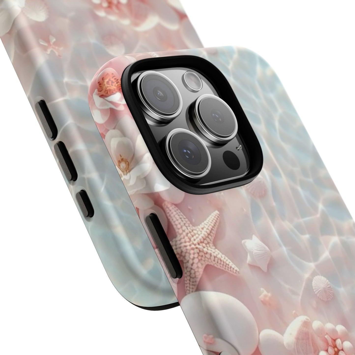 Phone Case — Pink Seashell Starfish Beach Waterproof Design