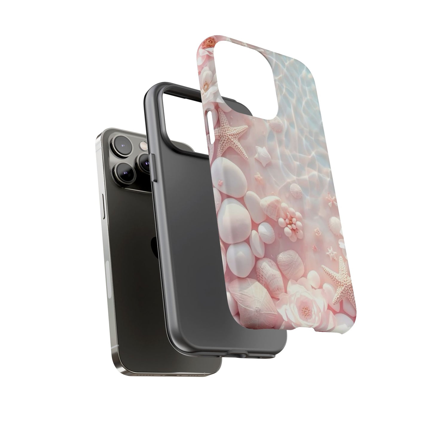 Phone Case — Pink Seashell Starfish Beach Waterproof Design