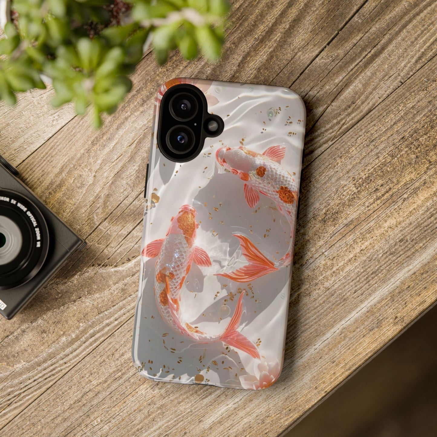 Koi Fish Phone Case "Serene Gold Fleck Watercolor"