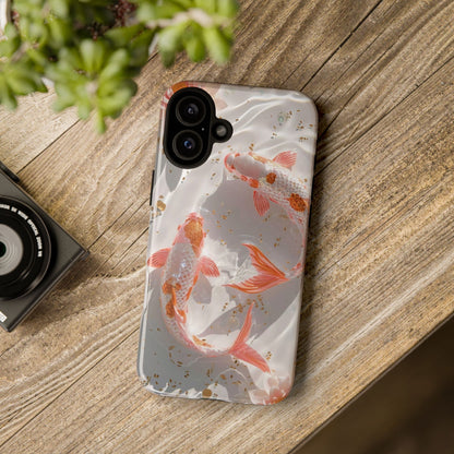 Koi Fish Phone Case "Serene Gold Fleck Watercolor"