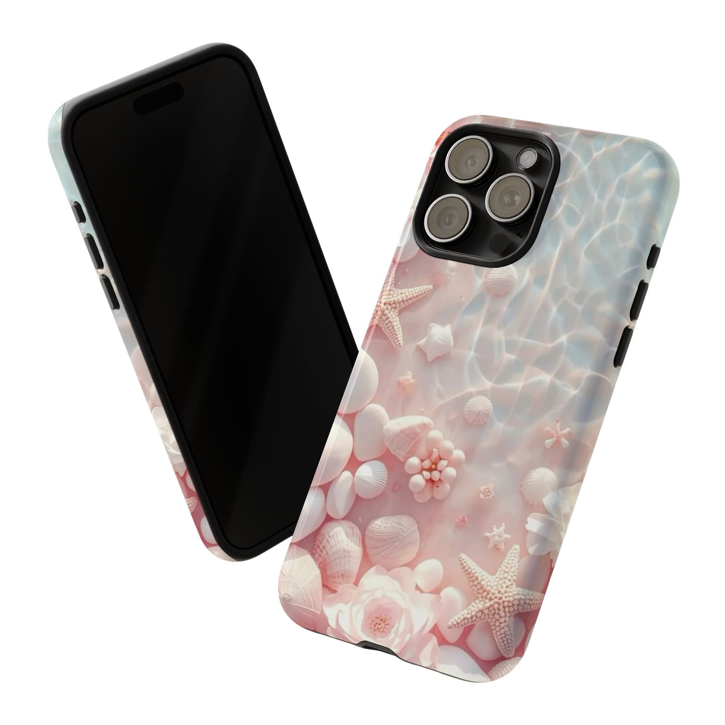 Phone Case — Pink Seashell Starfish Beach Waterproof Design