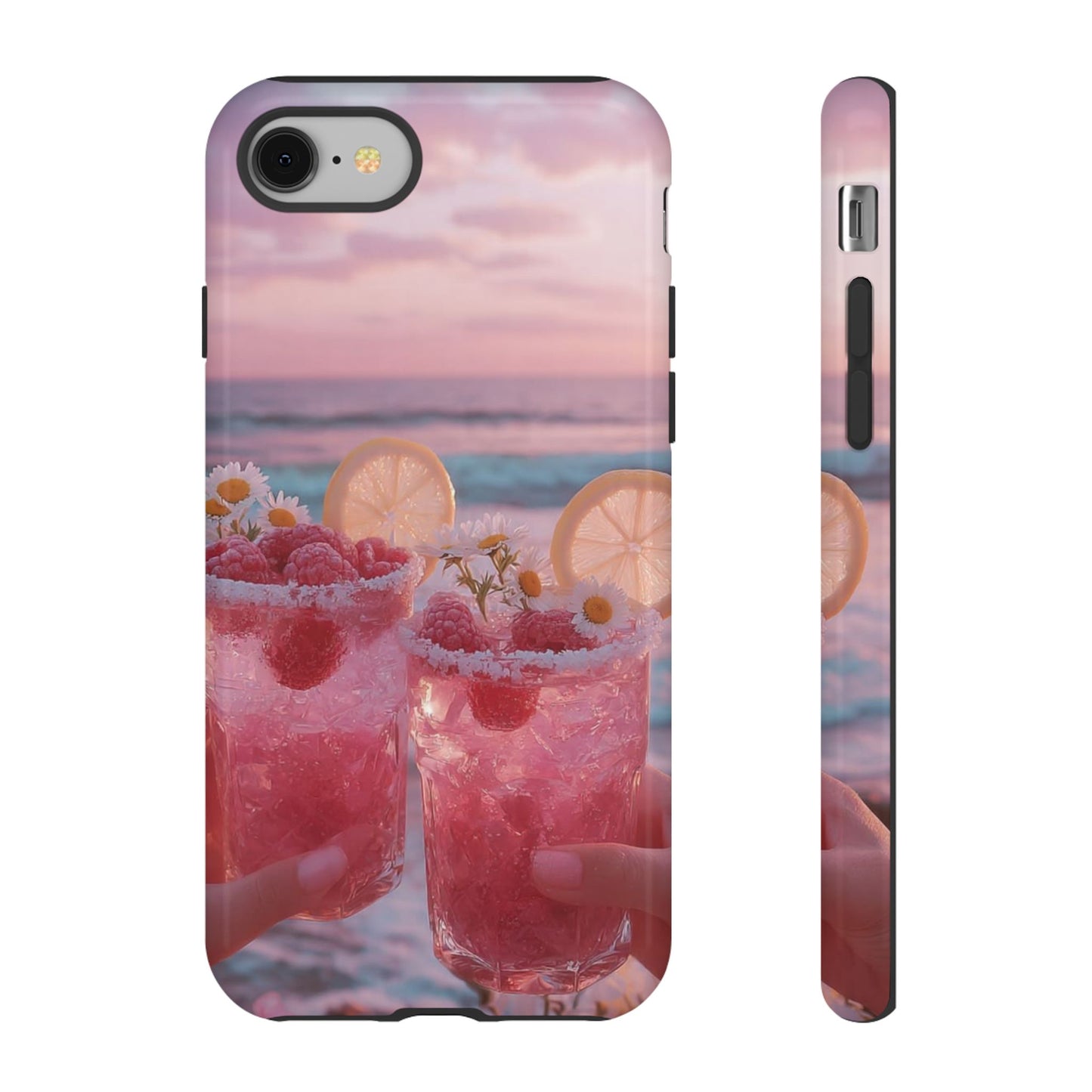 Pink Sunset Cocktail Phone Case — Beach Drink Protective Cover