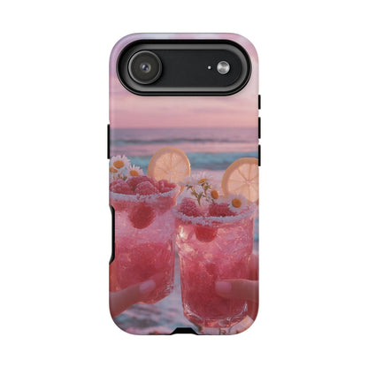 Pink Sunset Cocktail Phone Case — Beach Drink Protective Cover