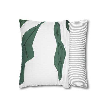 Botanical Leaf Throw Pillow — Green Leaves Decorative Pillowcase